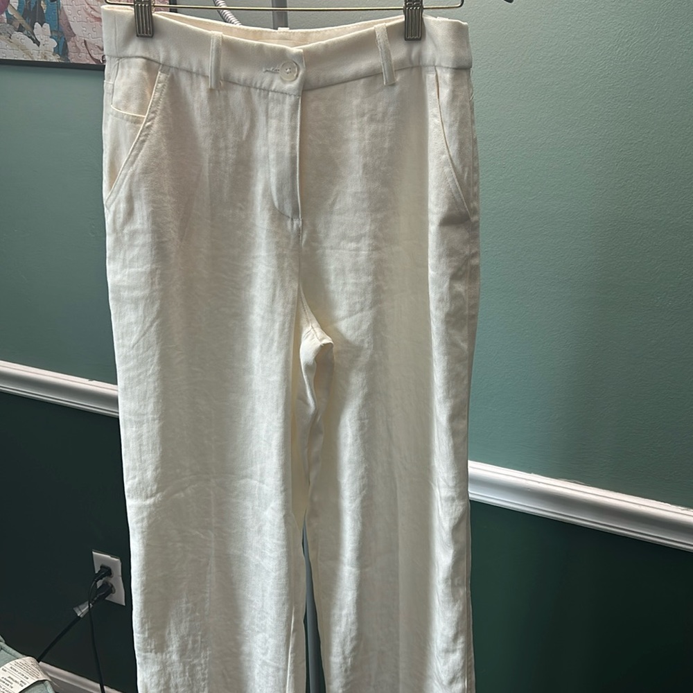 H&M linen wide leg pants, size 6